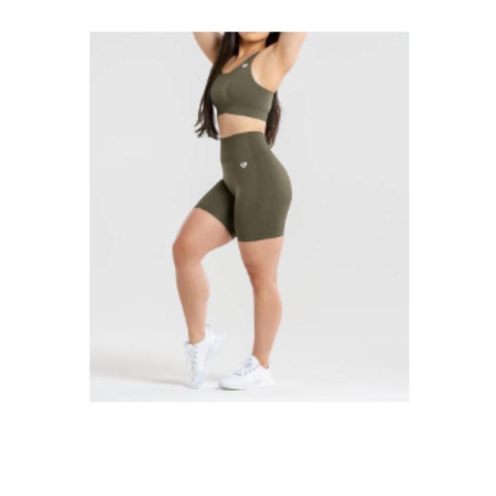 Women's Best Khaki Power Seamless Cycling Shorts Size Medium